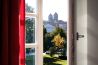 Ferienhaus Schlossblick - Schlafzimmer 2 Ausblick zur Stiftskirche